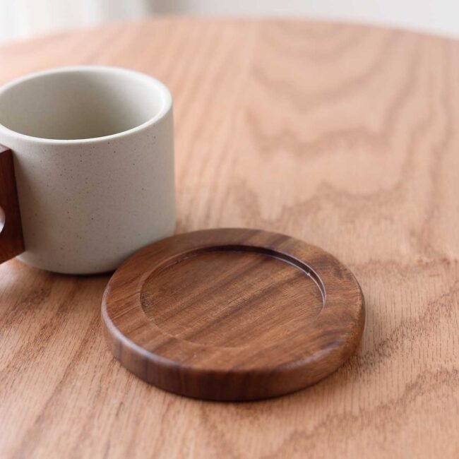 Ceramic mug with wooden coaster - Image 4
