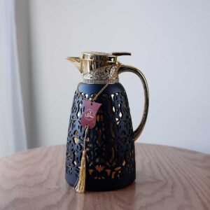 golden decorated thermos