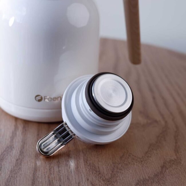 BeigeThermos with  wooden handle - Image 2