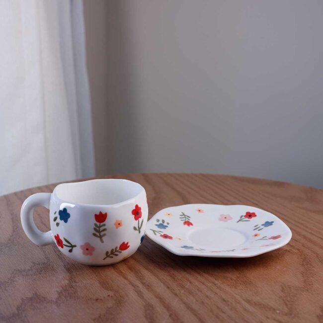 Handmade mug with flowers - Image 2