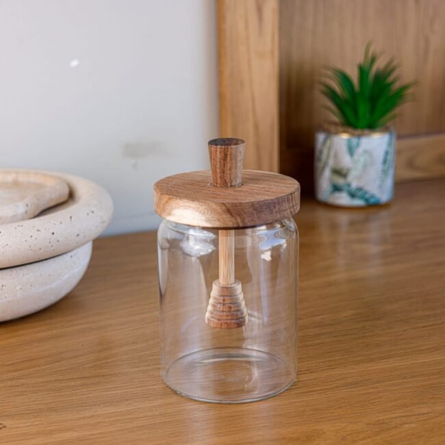 Large Honey jar with custom spoon