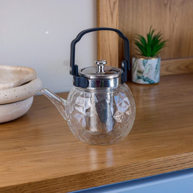 Decorated glass jug
