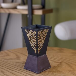 Classic Shaped Incense Burner with Golden Calligraphic Pattern