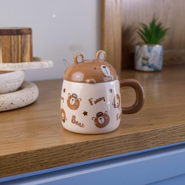 Teddy bear porcelain mug