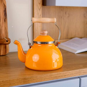 Classic Metal Teapot with Wooden Handle