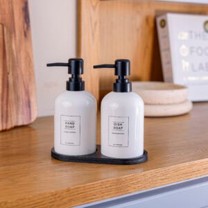 Hand Soap & Dish Soap Dispenser Set with Elegant Tray