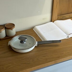 Non-Stick Frying Pan with Glass Lid and Wooden Handle
