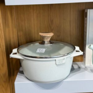 Granite Cooking Pot with Glass Lid and Side Handles - 4.3 Liters