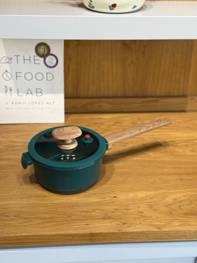 Granite Saucepan with Glass Lid and Long Handle