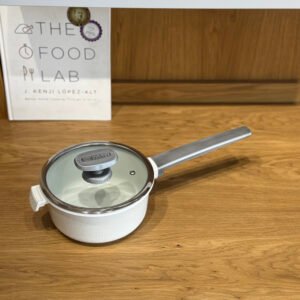Granite Saucepan with Glass Lid and Long Handle