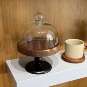 Small Glass Hospitality Cover with Elevated Base